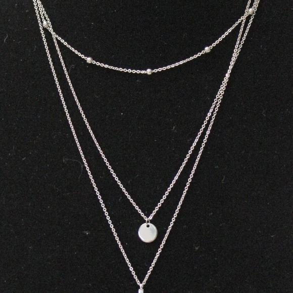 New Sterling Silver 925 Three Stand Necklace N96 - Picture 2 of 4